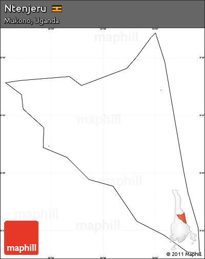 Blank Simple Map of Ntenjeru, cropped outside, no labels