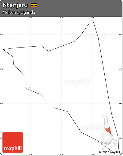 Blank Simple Map of Ntenjeru, cropped outside, no labels