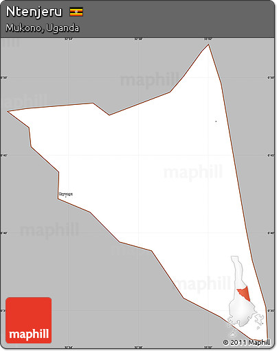 Gray Simple Map of Ntenjeru, cropped outside