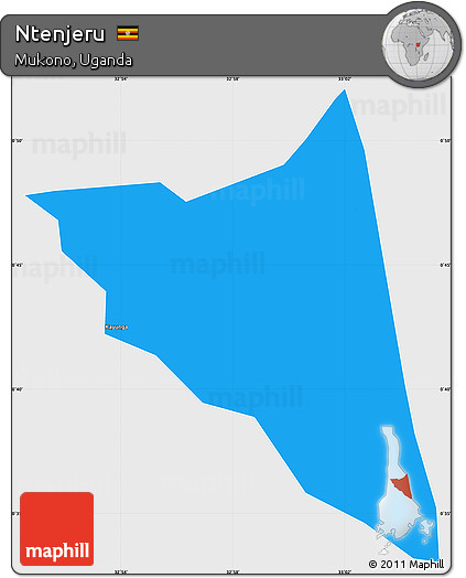 Political Simple Map of Ntenjeru, single color outside