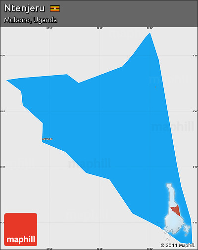 Political Simple Map of Ntenjeru, single color outside