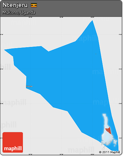 Political Simple Map of Ntenjeru, single color outside