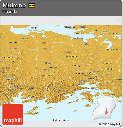 Physical Panoramic Map of Mukono
