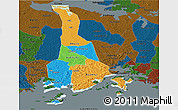 Political Panoramic Map of Mukono, darken