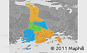 Political Panoramic Map of Mukono, desaturated