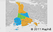 Political Panoramic Map of Mukono, lighten, desaturated