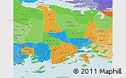 Political Panoramic Map of Mukono, political shades outside