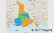 Political Panoramic Map of Mukono, shaded relief outside