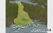 Satellite Panoramic Map of Mukono, darken