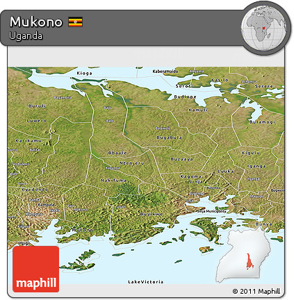 Satellite Panoramic Map of Mukono
