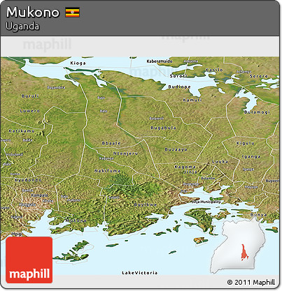 Satellite Panoramic Map of Mukono