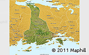 Satellite Panoramic Map of Mukono, physical outside