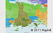 Satellite Panoramic Map of Mukono, political shades outside