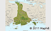 Satellite Panoramic Map of Mukono, shaded relief outside
