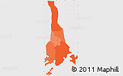 Political Shades Simple Map of Mukono, cropped outside