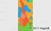 Political Shades Simple Map of Mukono, political outside