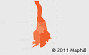Political Shades Simple Map of Mukono, single color outside