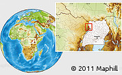 Physical Location Map of Okoro, highlighted country