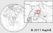 Blank Location Map of Budaka, highlighted parent region