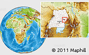 Physical Location Map of Budaka, highlighted country, highlighted parent region