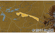 Physical 3D Map of Butebo, darken