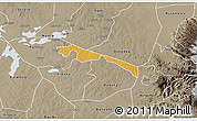 Physical 3D Map of Butebo, semi-desaturated