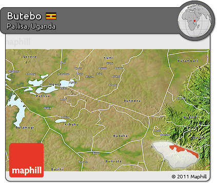 Satellite 3D Map of Butebo