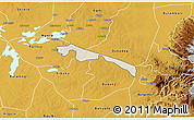 Shaded Relief 3D Map of Butebo, physical outside