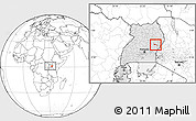 Blank Location Map of Butebo, highlighted country, within the entire country