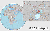 Gray Location Map of Butebo, highlighted parent region, within the entire country