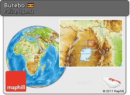 Physical Location Map of Butebo, highlighted parent region