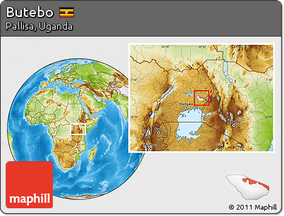Physical Location Map of Butebo, highlighted parent region
