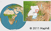 Satellite Location Map of Butebo, highlighted country, highlighted parent region