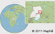 Savanna Style Location Map of Butebo, highlighted country, highlighted parent region