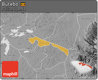 Physical Map of Butebo, desaturated