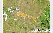 Physical Map of Butebo, satellite outside