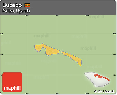 Savanna Style Map of Butebo, single color outside