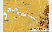 Shaded Relief Map of Butebo, physical outside