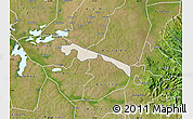 Shaded Relief Map of Butebo, satellite outside