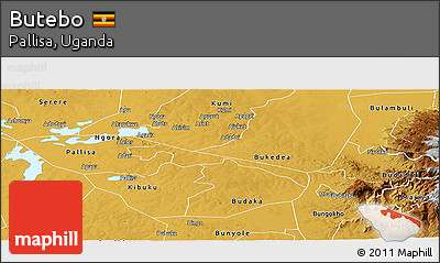 Physical Panoramic Map of Butebo