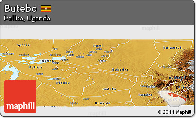 Physical Panoramic Map of Butebo