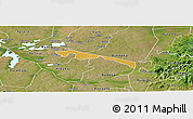 Physical Panoramic Map of Butebo, satellite outside