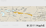 Physical Panoramic Map of Butebo, shaded relief outside