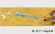Political Panoramic Map of Butebo, physical outside