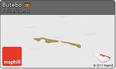 Satellite Panoramic Map of Butebo, cropped outside