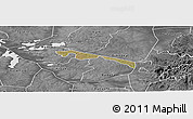 Satellite Panoramic Map of Butebo, desaturated
