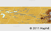 Satellite Panoramic Map of Butebo, physical outside