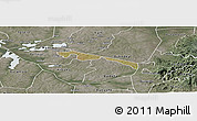 Satellite Panoramic Map of Butebo, semi-desaturated