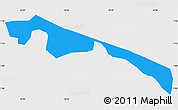 Political Simple Map of Butebo, single color outside