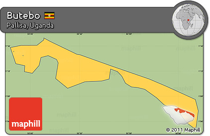 Savanna Style Simple Map of Butebo, cropped outside